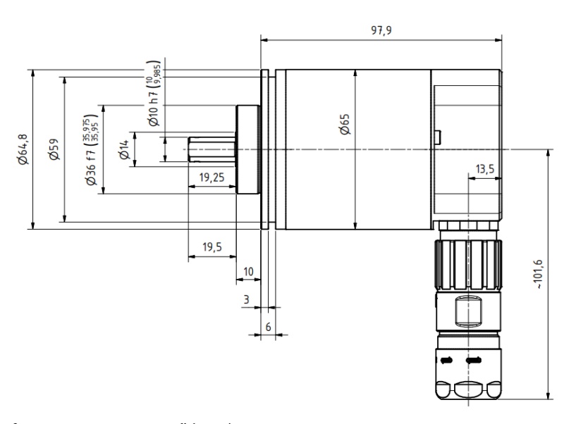 CEV65M-01360: This is an absolute encoder with an SSI communication protocol
